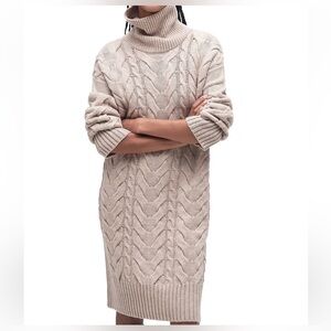 Barbour Beige Cable Knit Mini Dress